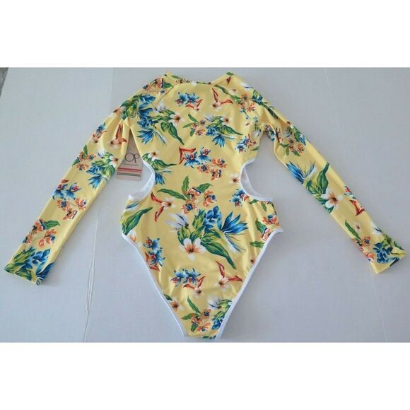 Ocean Pacific OPTR22209 Women's Sz XL Tropicana Print Long Sleeve Swimsuit $100+ - Picture 6 of 10